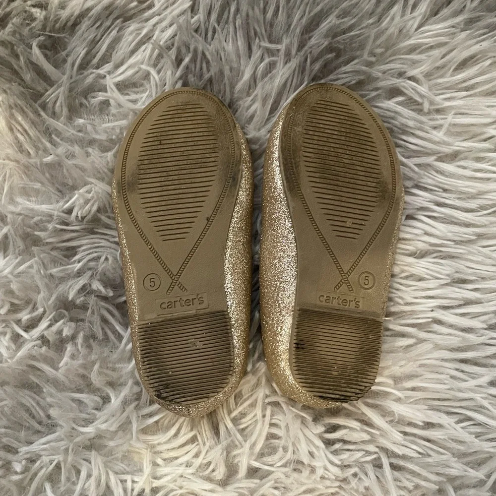 Carters baby girl Glitter shoes size 5.